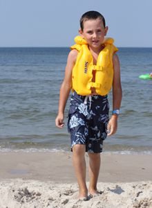 Casillo was wearing a bright yellow life jacket like the one above